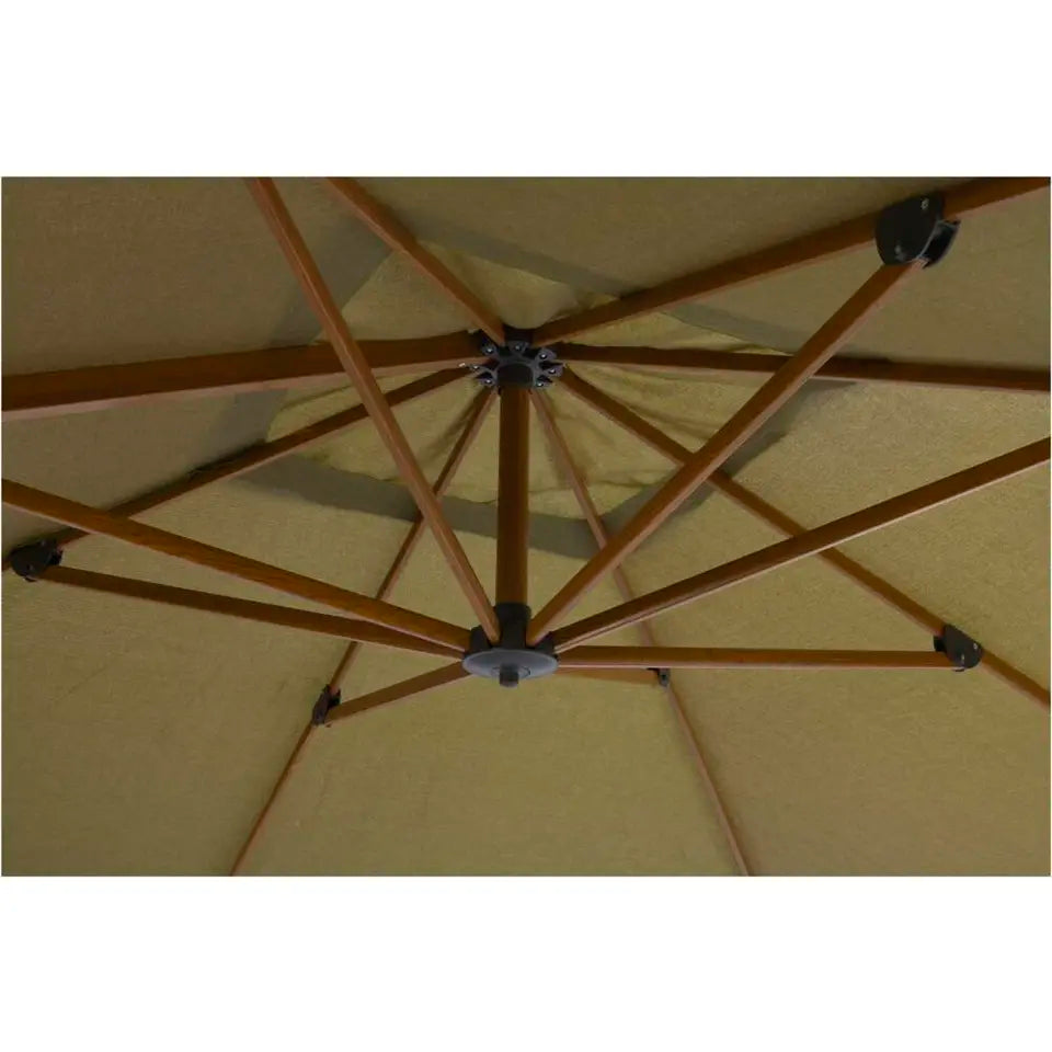 Zweefparasol Nancy - Groen - 300x300 cm - 360Â° Draaibaar met Standaard