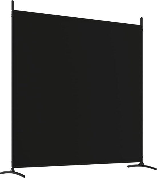 vidaXL - Kamerscherm - met - 4 - panelen - 698x180 - cm - stof - zwart