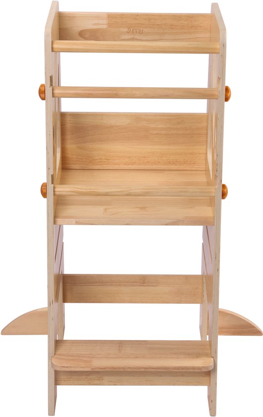 Sunny Liv Leertoren Naturel – Houten Montessori-geïnspireerd Keukenhulpje – Verstelbare Kinder Keukentoren – Veilig en Educatief Speelgoed