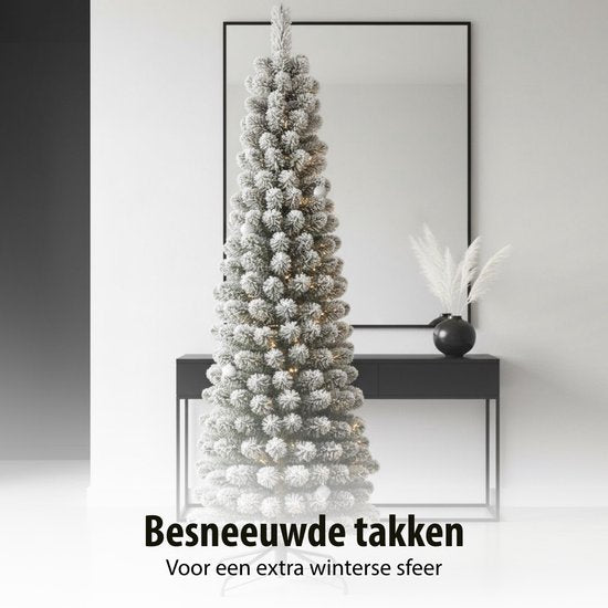 Black Box Trees Kunst Kerstboom - Kunstkerstboom H215 x Ø56 cm - met Sneeuw - Groen Frosted