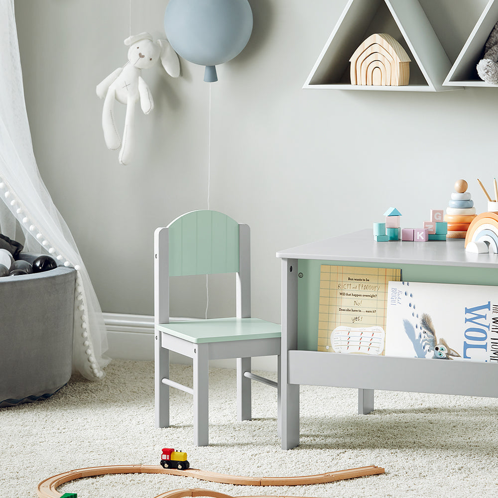 SoBuy Kindertafel met 2 stoelen - Max. 75 kg - 60 x 60 x 48 cm - Lichtgroen