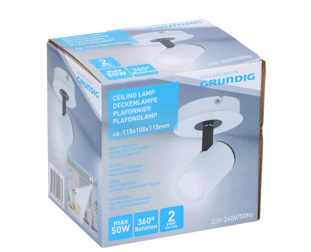 Grundig Opbouwspot - Wit - 10x12x12 cm