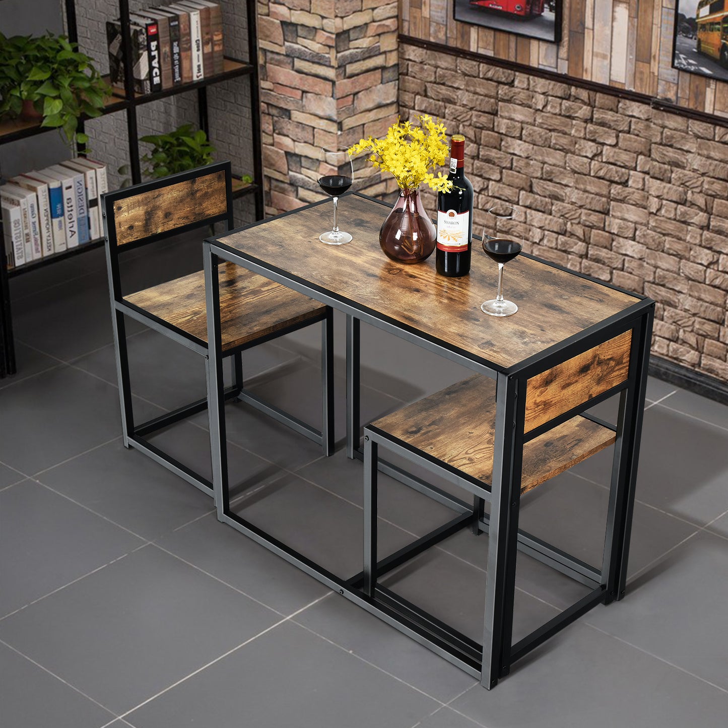 Coast 3-Delige Eetkamerset Bar Tafel Set Keuken Tafel + 2 Stoelen Antiek