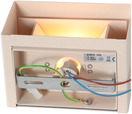 Muro 3365CR wandlamp – crème, modern ontwerp, 13x7,5x9 cm, Steinhauer, ideaal voor kleinere ruimtes en dimbaar met G9 fitting