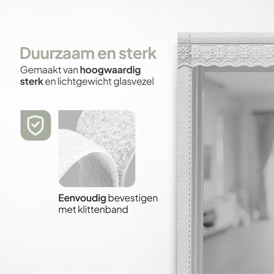 O'DADDY Deurgordijn Deluxe FIBER - Magnetisch Vliegengordijn - Voor Nieuwbouw en Standaard Deuren - Eenvoudige Installatie - Witte Hor - 85x205 cm