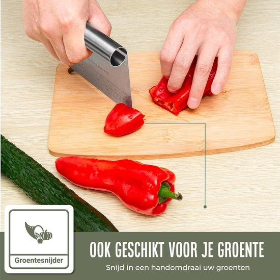 COOCK - Deegschraper RVS - Deegsteker - Deegkrabber - Groentesnijder - Pizza mes - Deegsnijder - Cake & Taart Schraper
