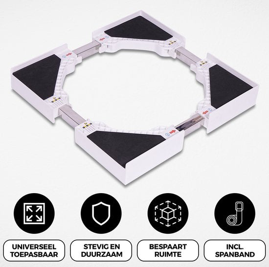 Vonia Tussenstuk wasmachine droger - Stapelkit wasmachine droger - Universeel - Verstelbaar - Wit
