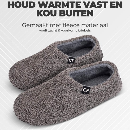 Pantoffels Dames - Sloffen - Maat 40/41 - Grijs - Anti-slip - Comfeet