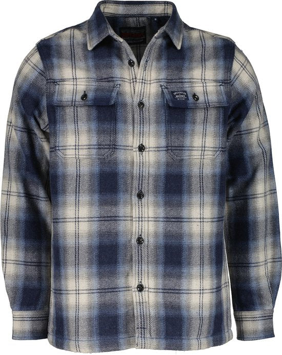 Superdry - Miller Jack Wol Blauw - Heren - Maat XL - Modern-fit - maat XL