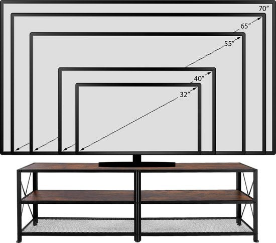 tectake - TV-meubel – Indianapolis - industrieel donkerbruin – 404543