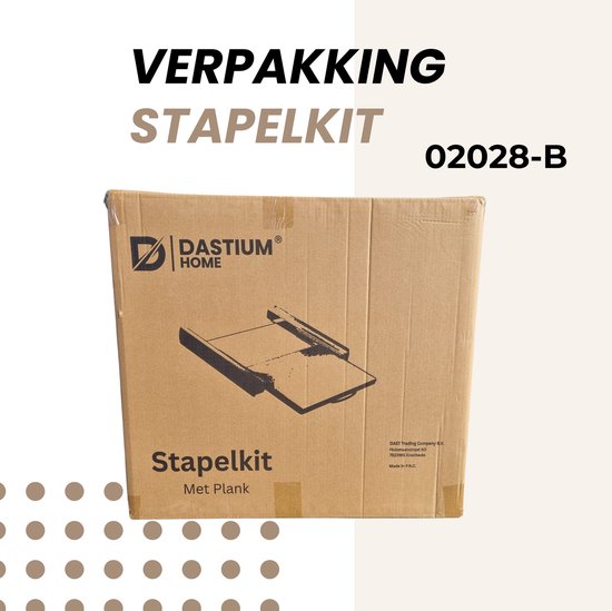 Dastium Home - Zwarte Stapelkit Wasmachine en Droger - Stapelset Wasmachine en Droger - Tussenstuk Wasmachine en Droger - Universeel - Zwart