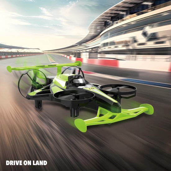 Gear2Play Drive & Fly Drone Racer groen - 2-in-1 Drone die rijdt en vliegt - Incl. Stunt accessoires en oplaadbare batterij