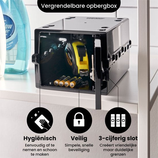 Lockabox Mini™ Opbergbox met Cijferslot – Afsluitbare Medicijnkast – Polycarbonaat Kluis – Koelkast en Diepvries Proof – 3 Liter – 22,3 x 15,4 x 12 cm