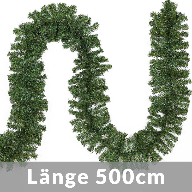 Casaria Kerstguirlande - 5m 100 LED´s-Dennennaalden Groen – Warm wit