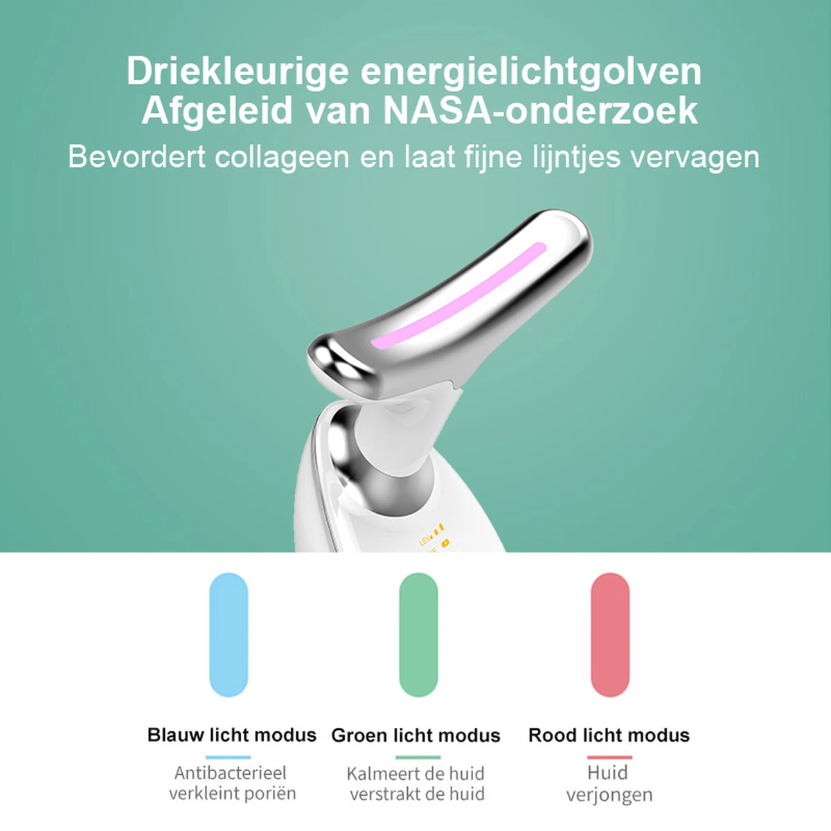 Sunluxy ES-1081 Nekmassageapparaat – EMS Microstroom, 7 Kleuren LED-Licht & 45°C Warmtefunctie – Gezichts- en Nekverzorging – 16,2 x 13,2 x 5,8 cm