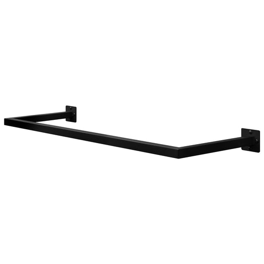 Esituro Wandkledingstang - 114x6,5x30cm - Industrieel - Zwart - 50kg