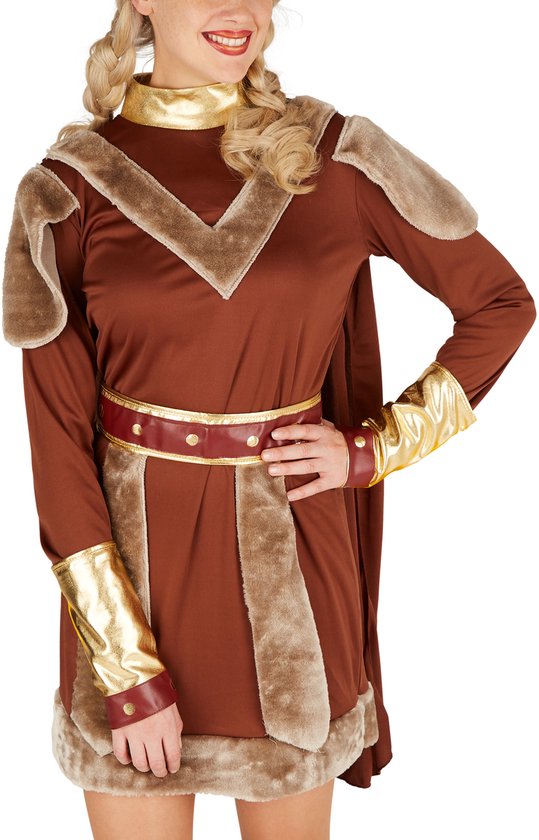 dressforfun - Vikingleidster S - verkleedkleding kostuum halloween verkleden feestkleding carnavalskleding carnaval feestkledij partykleding - 301354