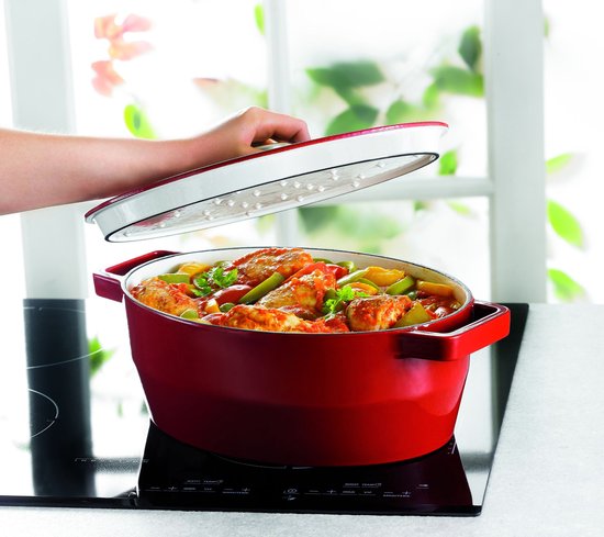 Pyrex Slowcook Braadpan Ovaal - Gietijzer - 5,8 liter - Rood