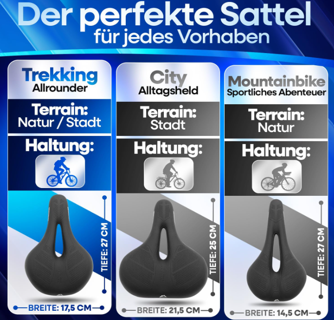 NextCover Fietszadel - Zwart - 26 x 18 x 10 cm - Traagschuim, Ergonomisch