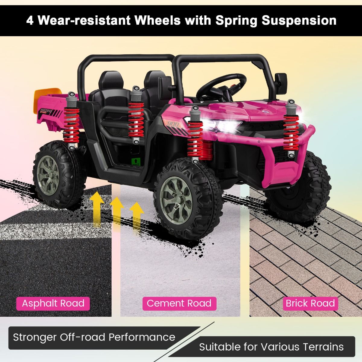 Coast Elektrische Kiepwagen voor Kinderen - 2 Zitplaatsen - Afstandsbediening - Roze