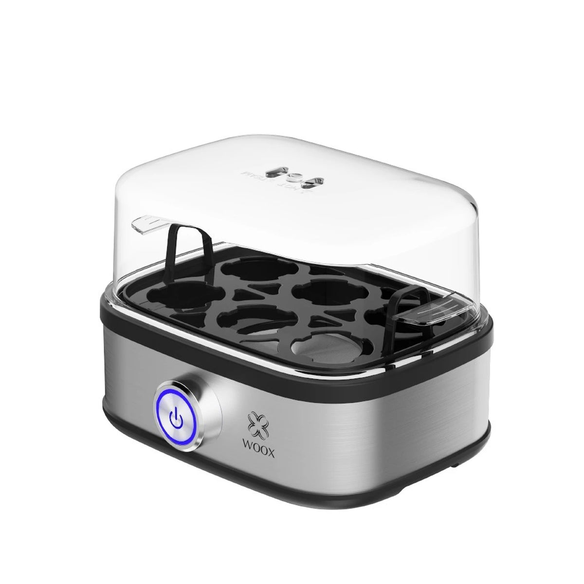 WOOX Elektrische Eierkoker - 6 Eieren - 300 W - Automatische Uitschakeling - Met Maatbeker - RVS