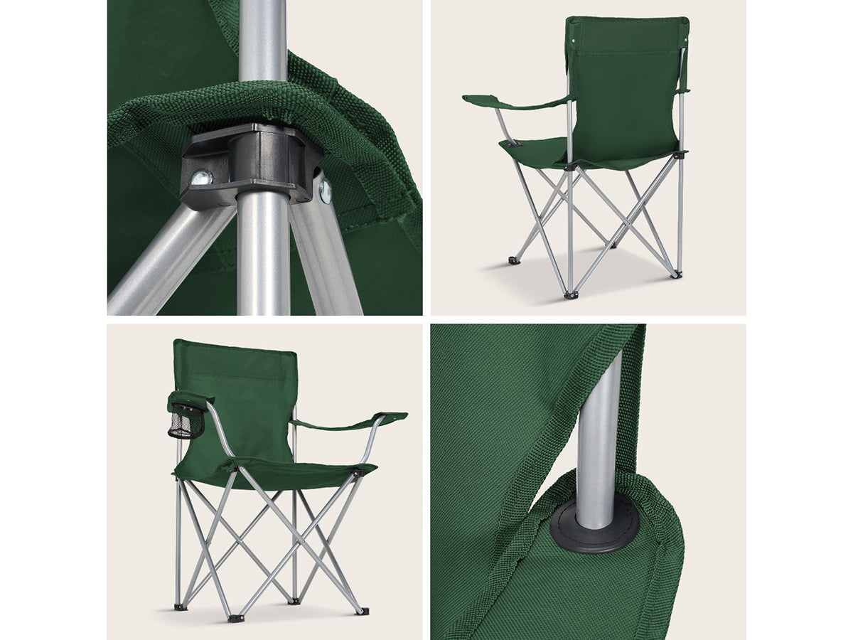 Trvlmore Campingstoelen Basic Set van 2 - Zwart - Lichtgewicht 2,2 kg - Draagvermogen 120 kg