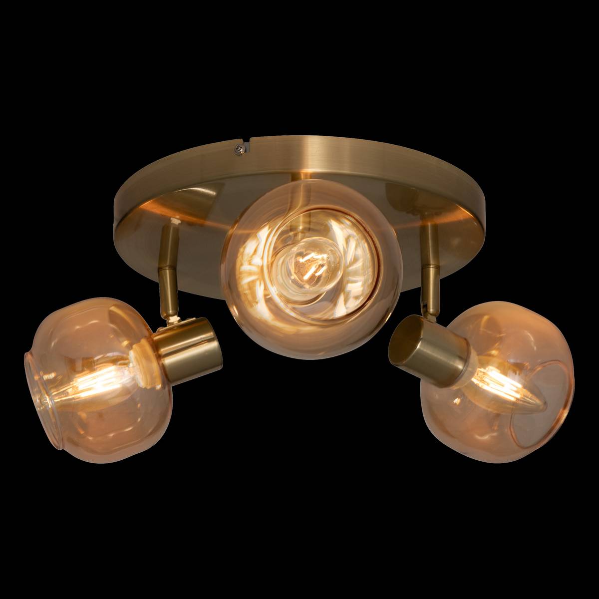 Atmosphera Pilia plafondlamp 3 spots - amber glas - 25 cm