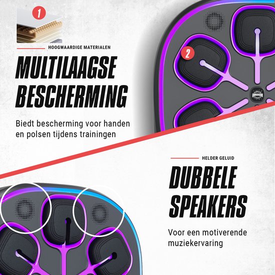 Inventus Boxing Machine PRO - Incl. Bokshandschoenen - Boksmachine Installatie Zonder Boren - Reflex Muziek Boksen - Smart Bluetooth Boxmachine - Sporten Boks Trainen - Bokszak / Boksbal - USB Oplaadbaar - Voor volwassenen
