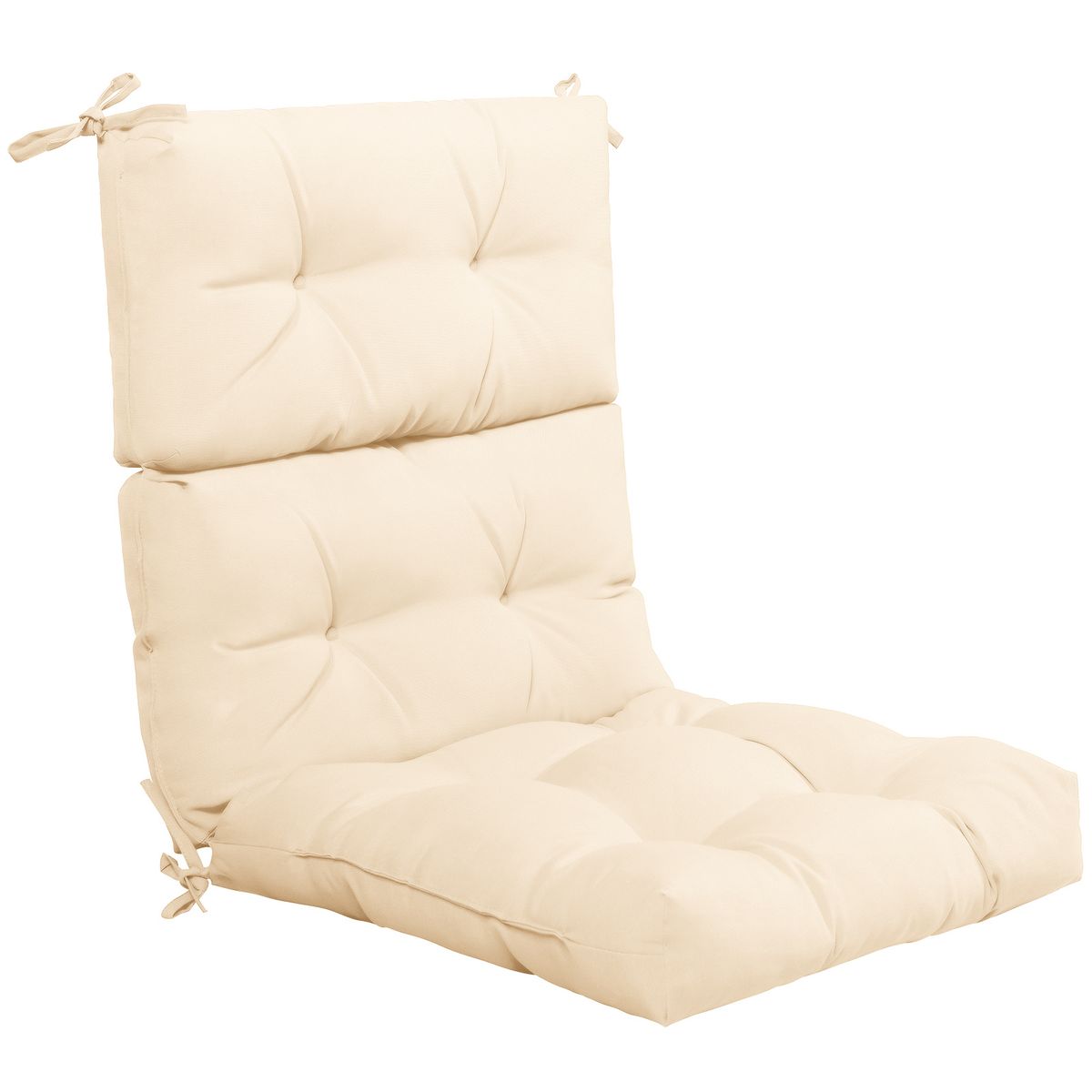Coast Zit- en Rugkussen voor Terrasstoel - 3-positie verstelbaar - Antislip touwriemen - Beige