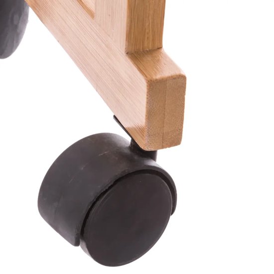 Keuken trolley 3-laags - bamboe hout - wit/bruin - 41 x 20 x 80 cm - badkamer