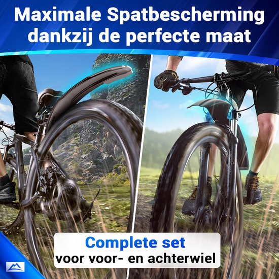 Nextcover Spatbordset - MTB - Voor & Achter - 24-29 Inch - Zwart