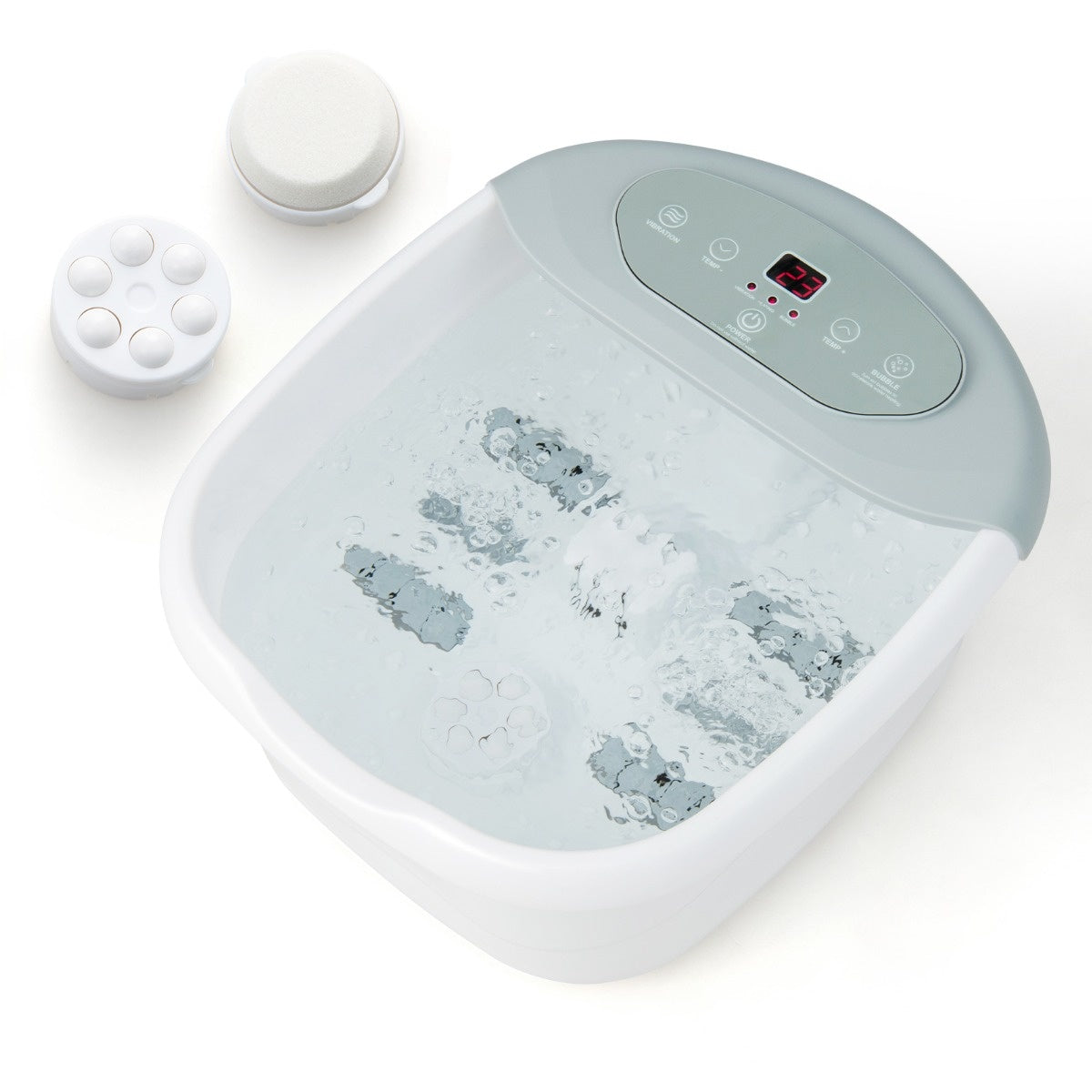 Coast voetmassage apparaat voetbadbadbad met verwijderbare pedicure steen 1 uur automatische uitschakelen grijs