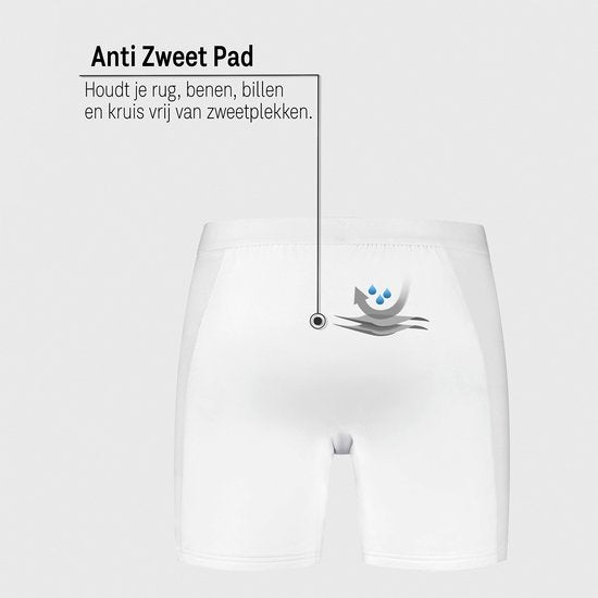 Fibershirts Anti-Zweet Boxershort - Ingebouwde Zweetpad - Ademend MicroModal - Anti-Transpiratie - Heren - Maat XL - Wit