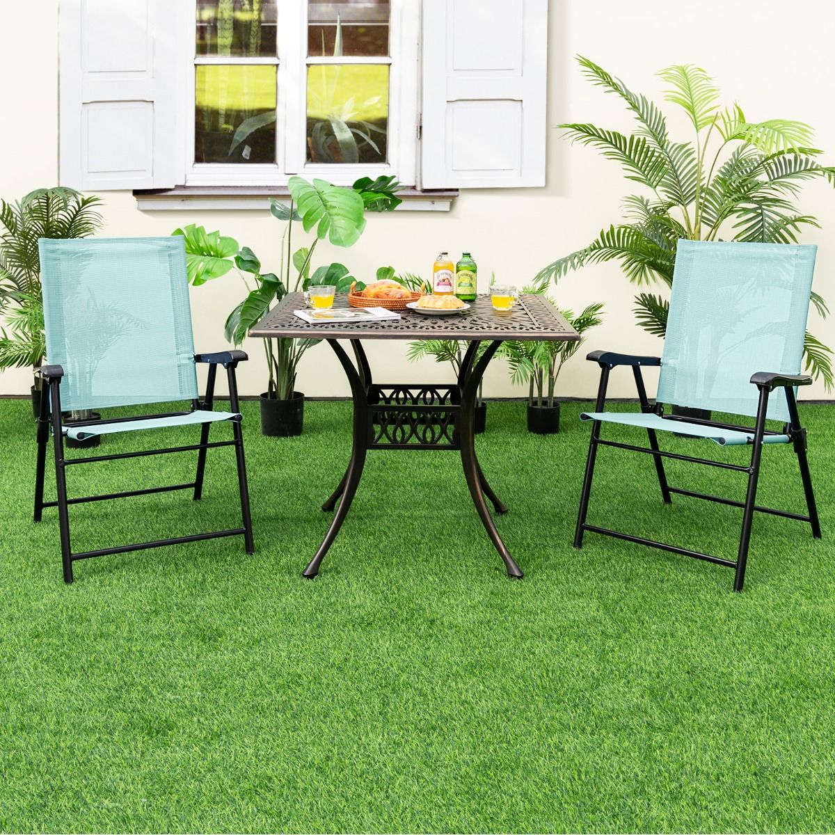 Coast Opvouwbare Terrasstoelen - set van 2 - metalen frame - groen