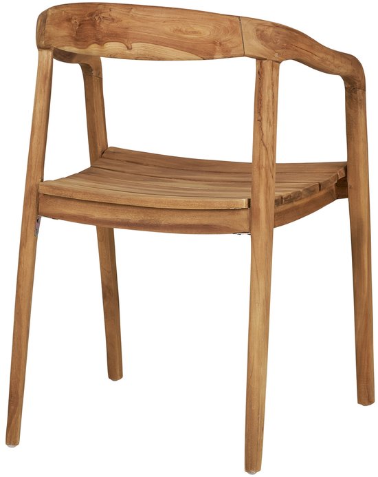 House Nordic Eetkamerstoel Otero – Teakhout – Scandinavisch Design – Met Armleuningen – Naturel – 1 Stuk