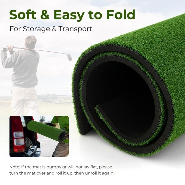 Coast Golf Oefenmat - 152 x 92 cm - Golf Oefenmat met 2 Golf Tees en 2 Alignment Sticks - 6 Voorgeboorde Tee Gaten voor Binnen/Outdoor Gebruik