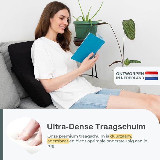 COMFYCENTRE® Ergonomische Rugsteun XL Auto & Bureaustoel - Rugkussen Onderrug en Schouders - Lendensteun Auto - Rugsteunen - Traagschuim - Beter zitten