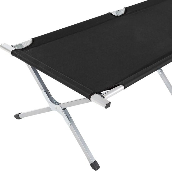 TecTake veldbed - xl veldbed 190 cm - Zwart - 401212