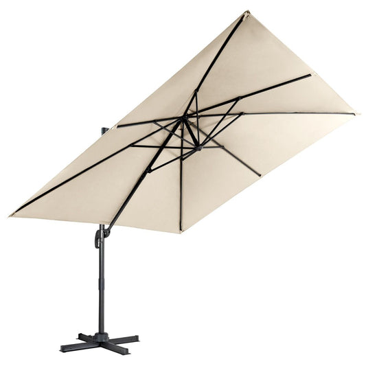 Coast Zweefparasol – Kantelbaar & 360° Draaibaar – 300 x 300 x 273 cm – Beige