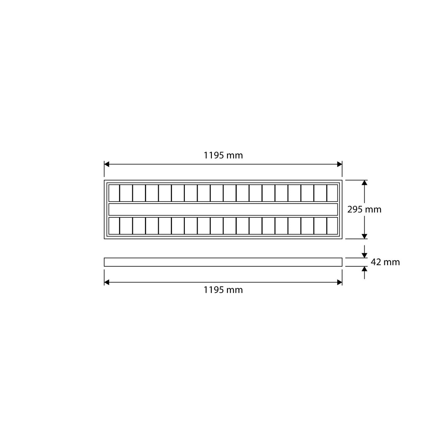 Prolumia - LED Pro-Office - 295x1195 - Max. 35W - 3000-3500-4000K - Ra80, AF4 - 75° - str.wit