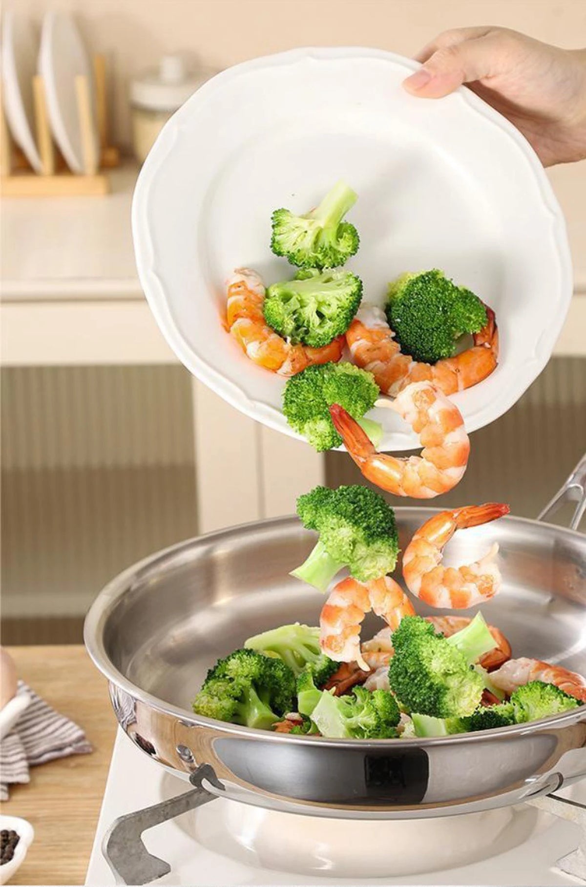 PURECOOK Tri-Ply RVS Koekenpan 28 cm - 304 RVS - Zilver - Geschikt voor Alle Kookplaten