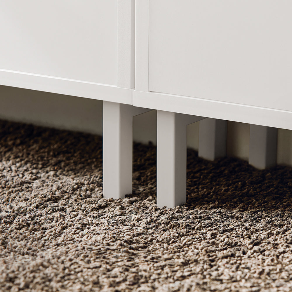 SoBuy Schoenenkast met 3 Kleppen – Wit – Smalle Opbergkast 50×19×129 cm – Hal, Slaapkamer of Woonkamer
