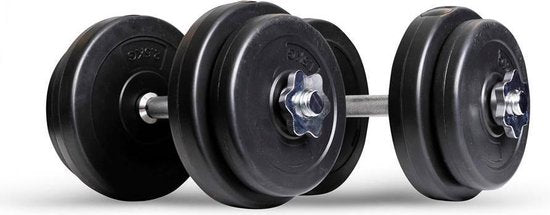 Matchu Sports - Dumbbell set - Verstelbare Dumbells - Halterset - Gewichten - 2 x 10 kg - Set van 2 stuks - Zwart