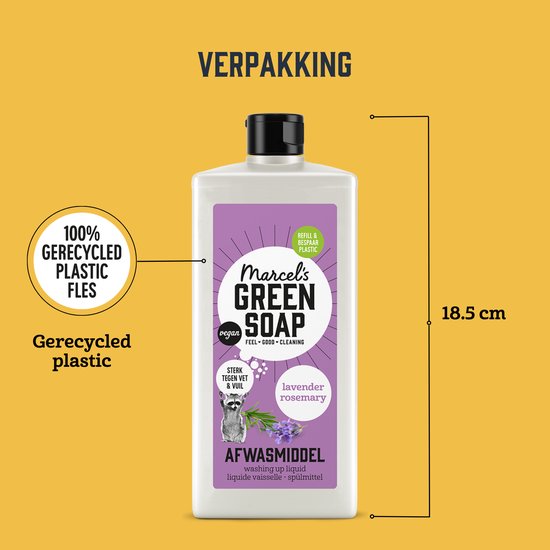 Marcel's Green Soap Afwasmiddel - Lavendel & Rozemarijn - 6 x 500ml
