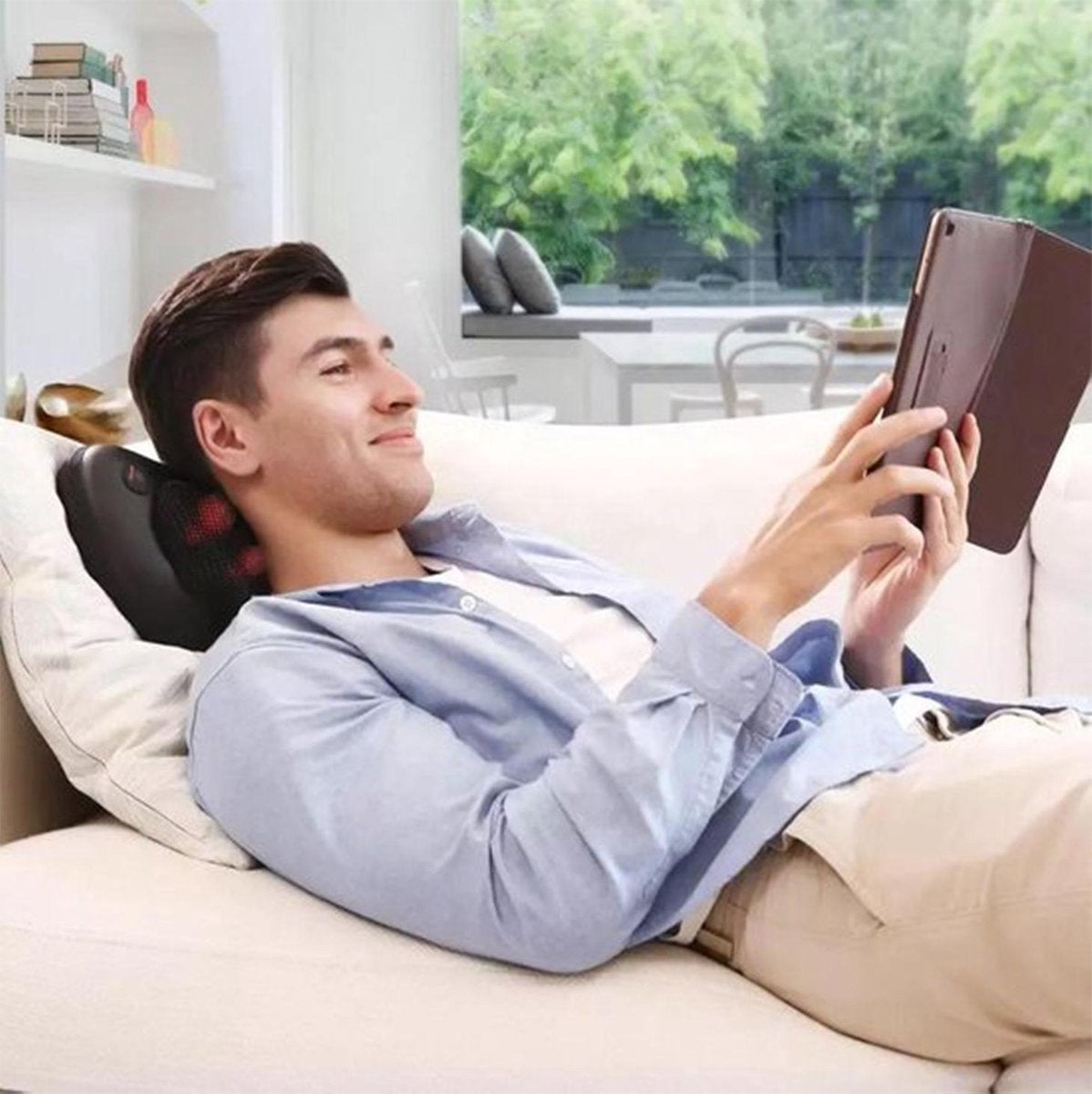 Auronic Shiatsu Massage Kussen - Elektrisch Nek en Rug Apparaat - met Warmte Functie – Zwart