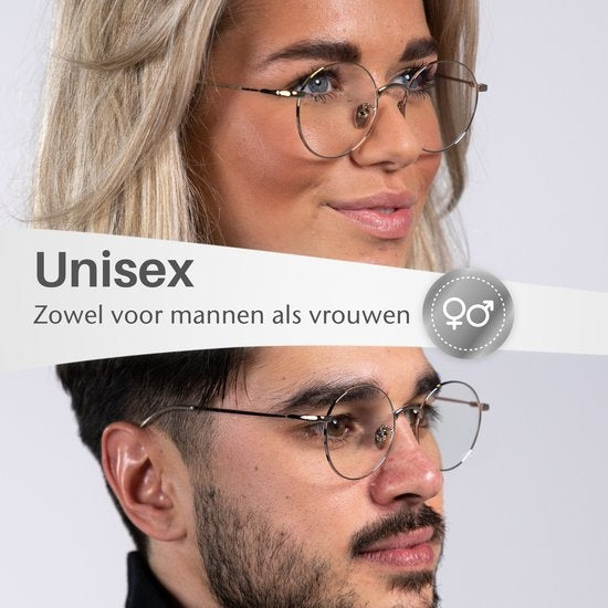 LC Eyewear Computerbril - Blauw Licht Bril - Blue Light Glasses - Beeldschermbril - Metaal - Unisex - Zilver