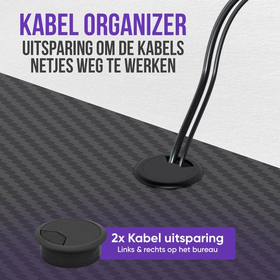 Avalo Gaming Bureau - 160x100x75 CM - L Vormig Hoekbureau - Game Desk Met LED Verlichting - Tafel - Zwart - Hoek Rechts