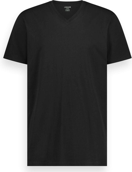 LEBASQ - Davis' T-shirt voor heren - 3 pack - V-hals - Extra lang - Zwart - Maat 2XL
