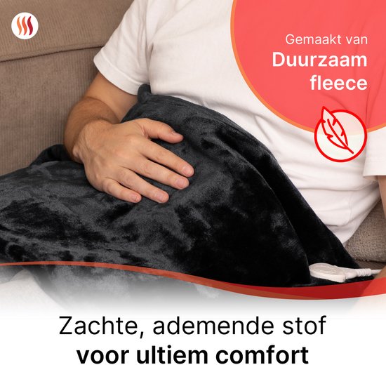 Seranova Verzwaard Elektrisch Warmtekussen voor Rug, Schouders en Nek - Heating Pad - Verwarmingskussen - 1.3KG - 100w - Grijs