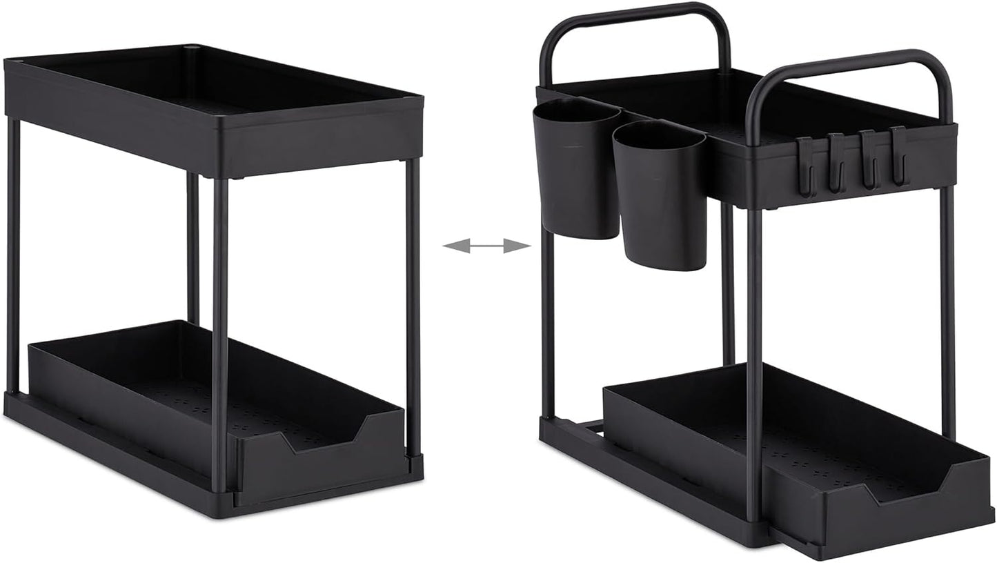Heldenwerk Gootsteenorganizer - 2 Laags - In hoogte verstelbaar - 40 x 22 x 38 cm - Zwart